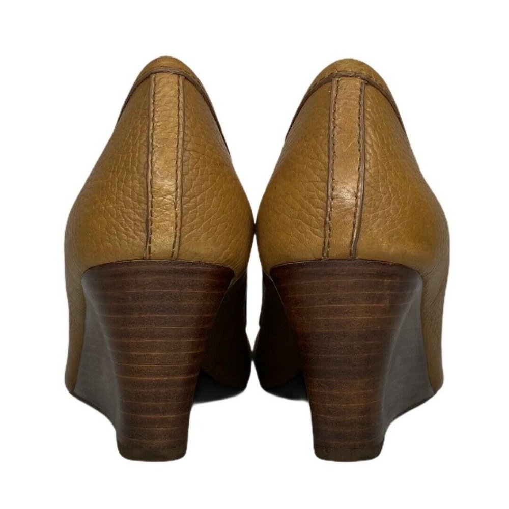 Tory Burch Ambrose Wedge Wood Heel Royal Tan - Picture 5 of 9